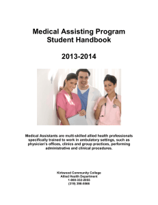Medical Assisting Program Student Handbook 2013-2014