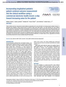 Incorporating longitudinal pediatric patient-centered outcome measurement into the clinical workflow using a