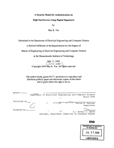 A  Security  Model  for Authentication  on by