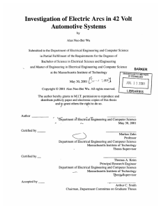 Automotive  Systems in 42  Volt Investigation  of Electric Arcs