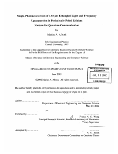 Single-Photon  Detection  of 1.55  gm  Entangled ... Upconversion  in Periodically  Poled  Lithium