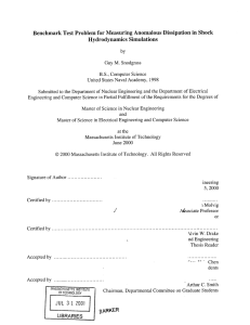 Benchmark Test  Problem for Measuring Anomalous  Dissipation ... Hydrodynamics  Simulations