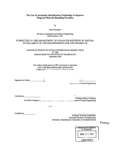 The Use  of Automatic Identification  Technology  to... Shipyard Material Handling Processes SUBMITTED