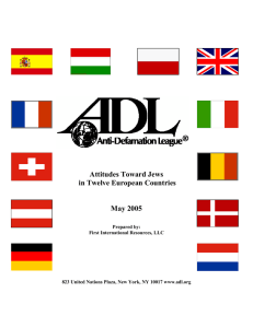 Attitudes Toward Jews in Twelve European Countries May 2005