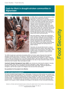 Cash-for-Work in drought-stricken communities in Afghanistan Case Studies - Food Security Background