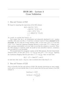 IEOR 265 – Lecture 3 Cross Validation