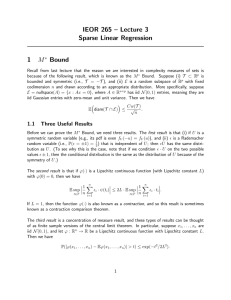 IEOR 265 – Lecture 3 Sparse Linear Regression 1 M