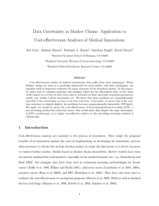 Data Uncertainty in Markov Chains: Application to Joel Goh , Mohsen Bayati