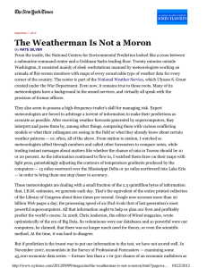 The Weatherman Is Not a Moron