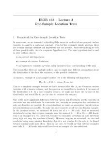 IEOR 165 – Lecture 3 One-Sample Location Tests