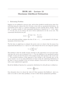 IEOR 165 – Lecture 13 Maximum Likelihood Estimation 1 Motivating Problem