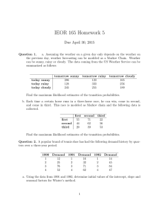 IEOR 165 Homework 5 Due April 30, 2015