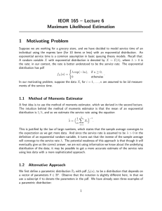 IEOR 165 – Lecture 6 Maximum Likelihood Estimation 1 Motivating Problem
