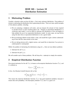IEOR 165 – Lecture 10 Distribution Estimation 1 Motivating Problem