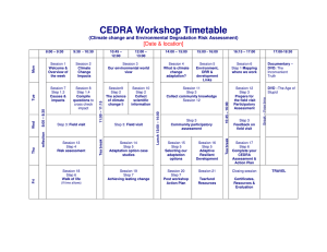 CEDRA Workshop Timetable  [Date &amp; location]
