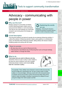 Explaining the words we use  Advocacy