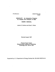 GENLPLOT: USERS  MANUAL An  Interactive  Program for  Display