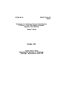 PFC/RR-86-24 DOE/ET-51013-204 Techniques for  Obtaining Velocity Distributions