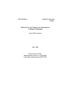 PFC/RR-88-12 Methods  for  the  Design  and ... of Shaped  Tokamaks Scott  William  Haney