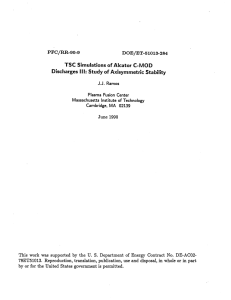 TSC  Simulations of Alcator C-MOD J.J. 1990