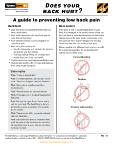 Does your back hurt? ! A guide to preventing low back pain