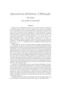 Quasi-stationary Distributions: A Bibliography P.K. Pollett Last updated 13 March 2015