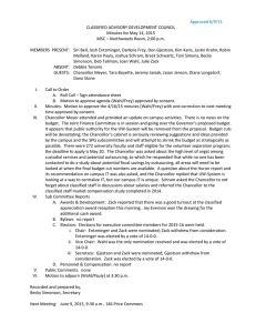 CLASSIFIED ADVISORY DEVELOPMENT COUNCIL Minutes for May 14, 2015