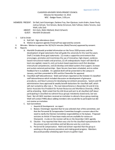 CLASSIFIED ADVISORY DEVELOPMENT COUNCIL Minutes for November 13, 2014