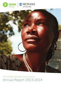 Annual Report 2013–2014 The Oxfam-Monash Partnership