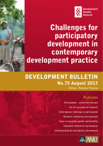 Challenges for participatory development in contemporary