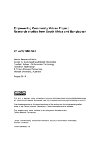 Empowering Community Voices Project: Research studies from South Africa and Bangladesh