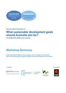 What sustainable development goals should Australia aim for? Workshop Summary