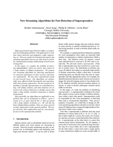 New Streaming Algorithms for Fast Detection of Superspreaders