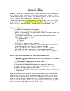 Statistics 104, Fall 2004 Group Projects – Guidelines