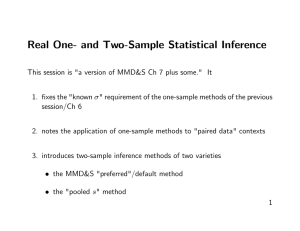 Real One- and Two-Sample Statistical Inference