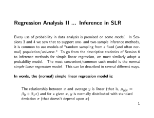 Regression Analysis II ... Inference in SLR