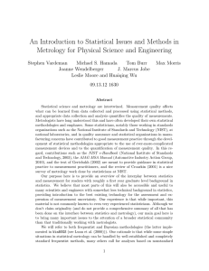 An Introduction to Statistical Issues and Methods in
