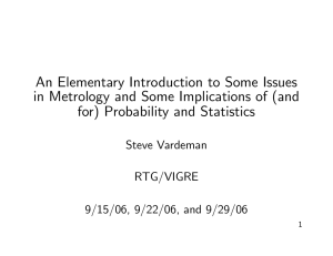 An Elementary Introduction to Some Issues for) Probability and Statistics