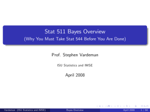 Stat 511 Bayes Overview Prof. Stephen Vardeman April 2008