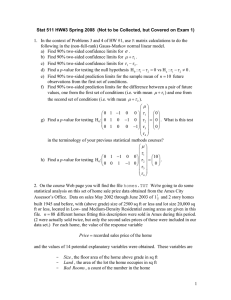 1.  In the context of Problems 3 and 4... following in the (non-full-rank) Gauss-Markov normal linear model.