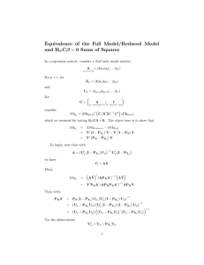 Equivalence of the Full Model/Reduced Model and H :C