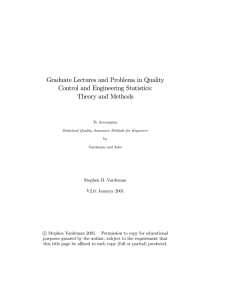 Graduate Lectures and Problems in Quality Control and Engineering Statistics: