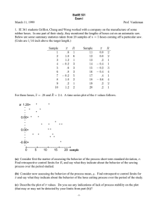 Stat/IE 531 Exam I March 11, 1999 Prof. Vardeman