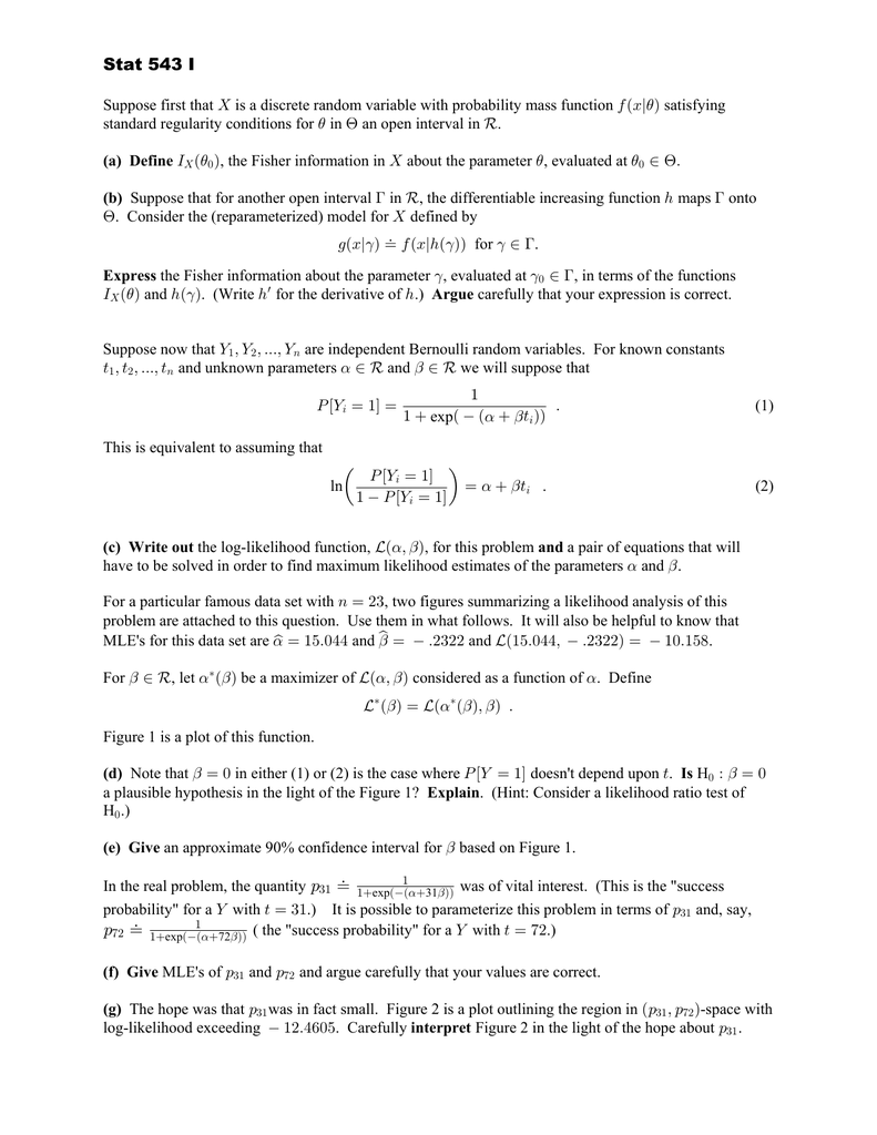 Stat 543 I