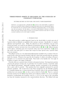 THREE-PERIOD ORBITS IN BILLIARDS ON THE SURFACES OF CONSTANT CURVATURE