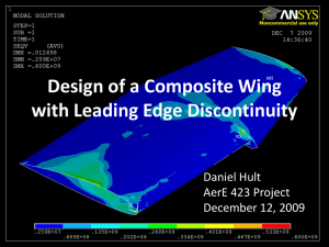 Design of a Composite Wing with Leading Edge Discontinuity Daniel Hult
