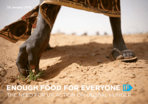 THE NEED FOR UK ACTION ON GLOBAL HUNGER 23 January 2013 1