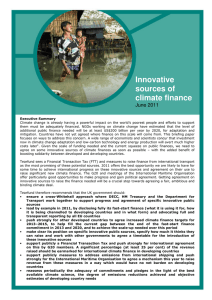Innovative sources of climate finance June 2011
