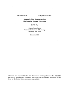 Magnetic  Flux  Reconstruction Methods  for Shaped  Tokamaks 02139