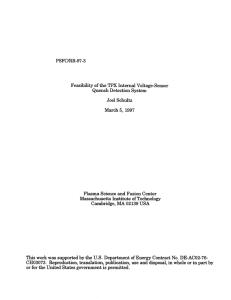 PSFC/RR-97-3 Feasibility of the TPX Internal Voltage-Sensor Quench  Detection  System